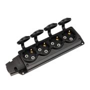 Колодка удлинителя 4-м с заземл. 16А IP54 влагозащ. с защ. крышкой COMPACT каучук черн. Rexant 111-224