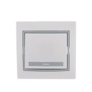 Выключатель 1-кл. СП Mira 10А IP20 с сер. вставкой бел. LEZARD 701-0215-100