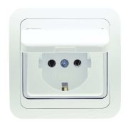 Розетка 1-м СП Mimoza 16А IP20 с крышкой бел./бел. Makel 12029