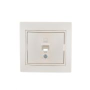 Розетка компьютерная 1-м СП Mira RJ45 16А IP20 со вставкой жемчуж./бел. перламутр. LEZARD 701-3030-139