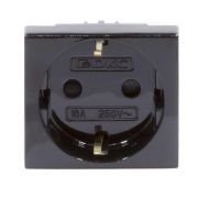 Розетка 1-м 2мод. Viva 16А IP20 2P+E с заземл. защ. шторки черн. DKC 45205