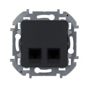 Розетка компьютерная 2-м Inspiria RJ45 кат.5E UTP антрацит IEK 673838